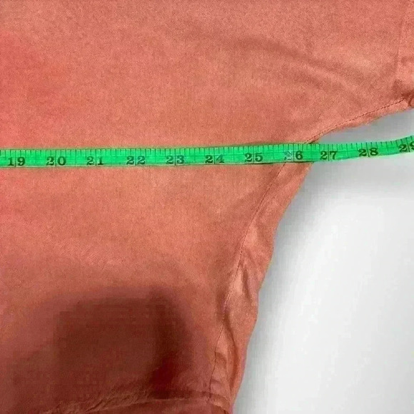 Womens Button Down Tie Front Blouse By Style Envy Size Small Oversized in Coral - Picture 7 of 11